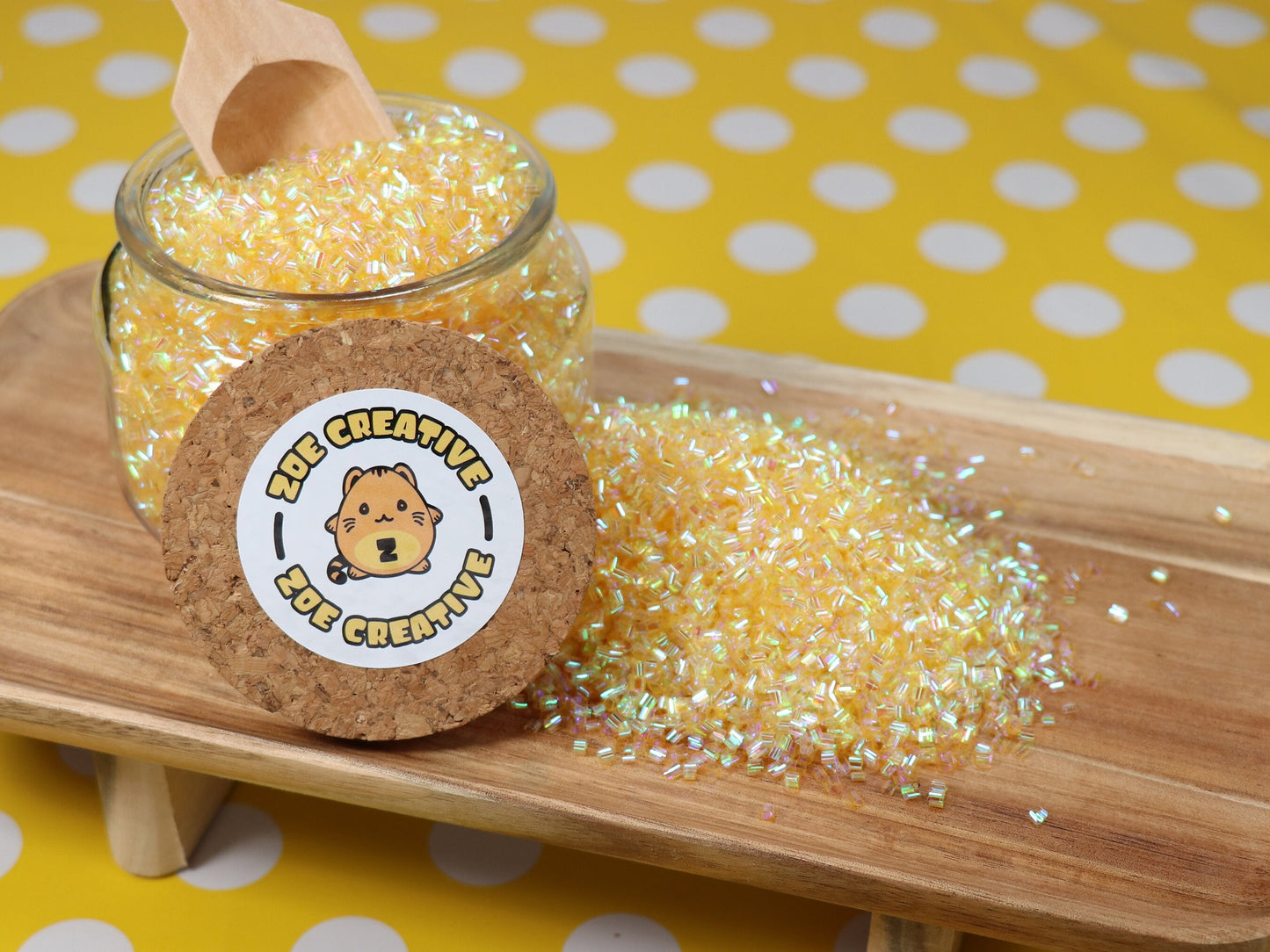 Bulk Golden Yellow Iridescent Crispy Bingsu Beads