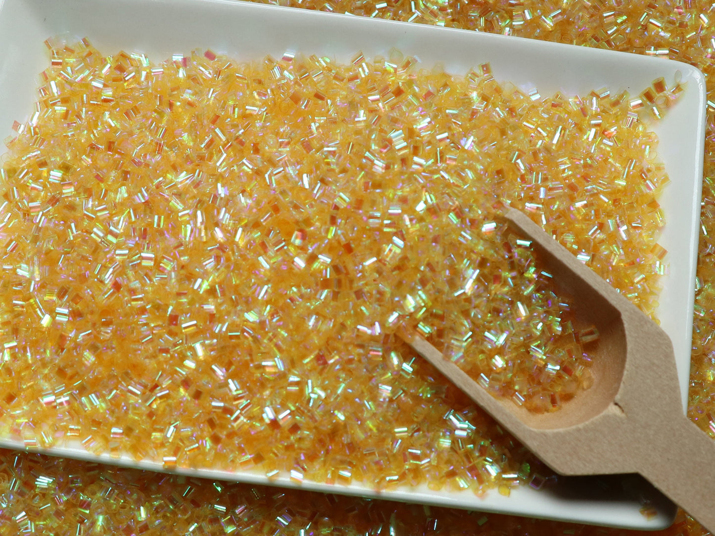 Bulk Golden Yellow Iridescent Crispy Bingsu Beads