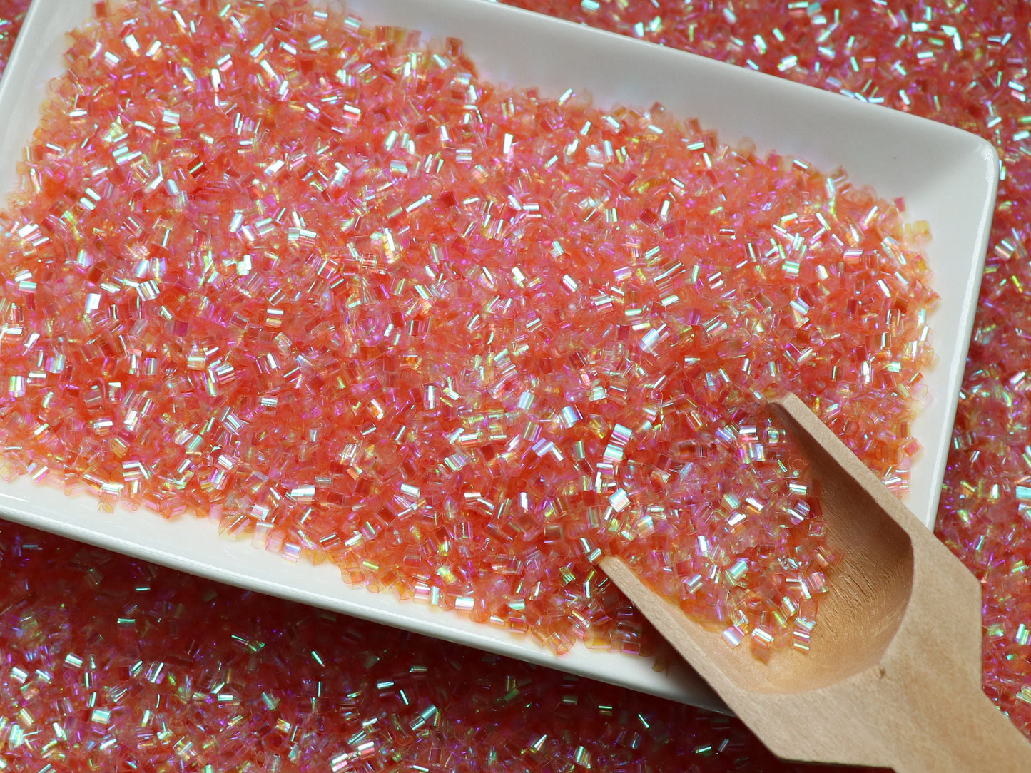 Bulk Peach Pink Iridescent Crispy Bingsu Beads