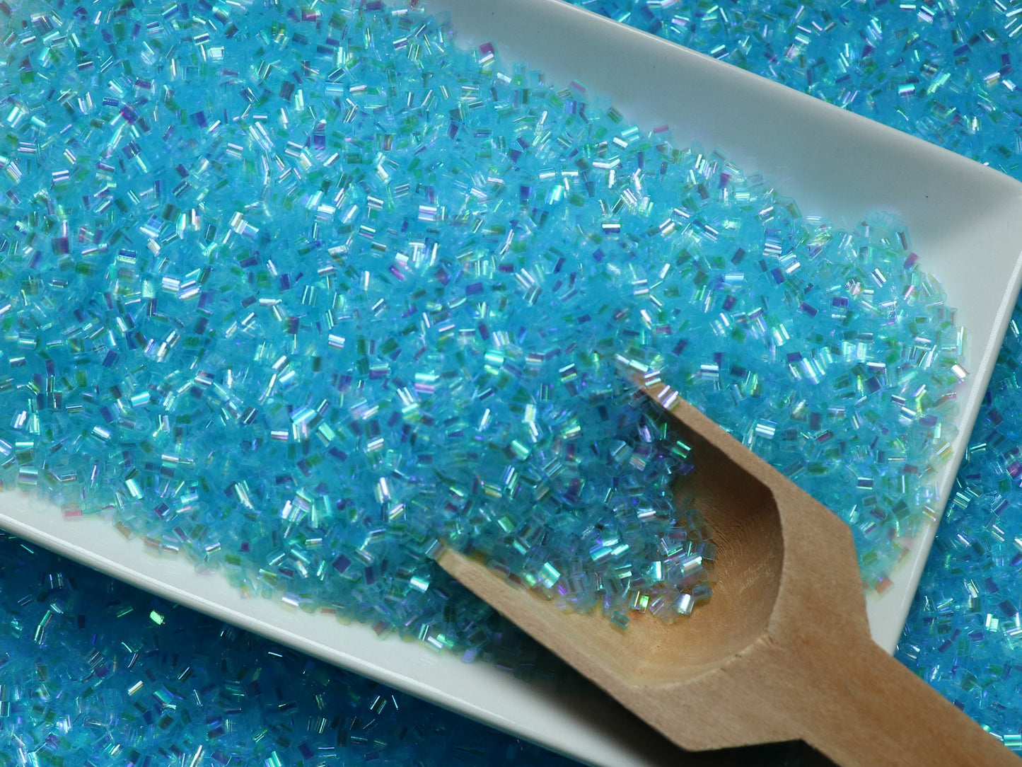Bulk Light Blue Iridescent Crispy Bingsu Beads