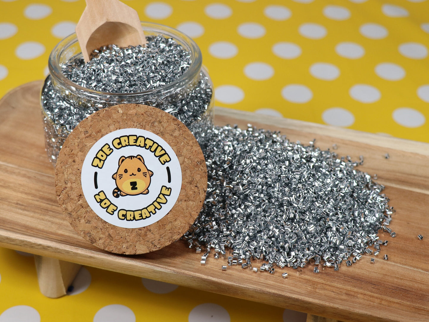 Bulk Silver Metallic Crispy Bingsu Beads