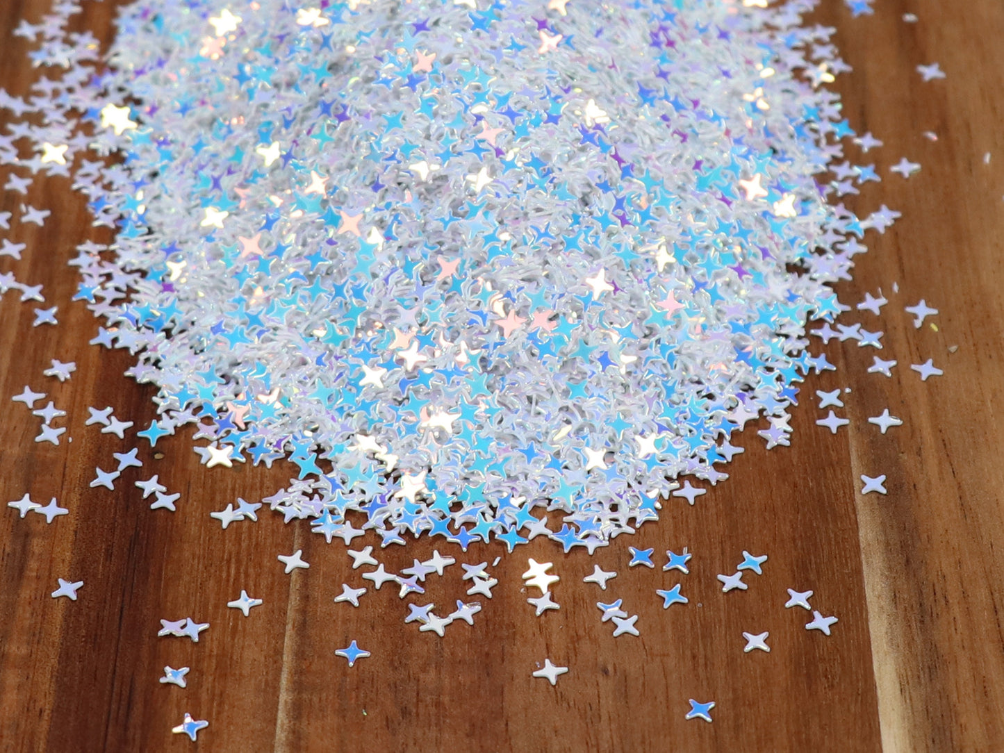 Clear Blue Iridescent Star Glitter