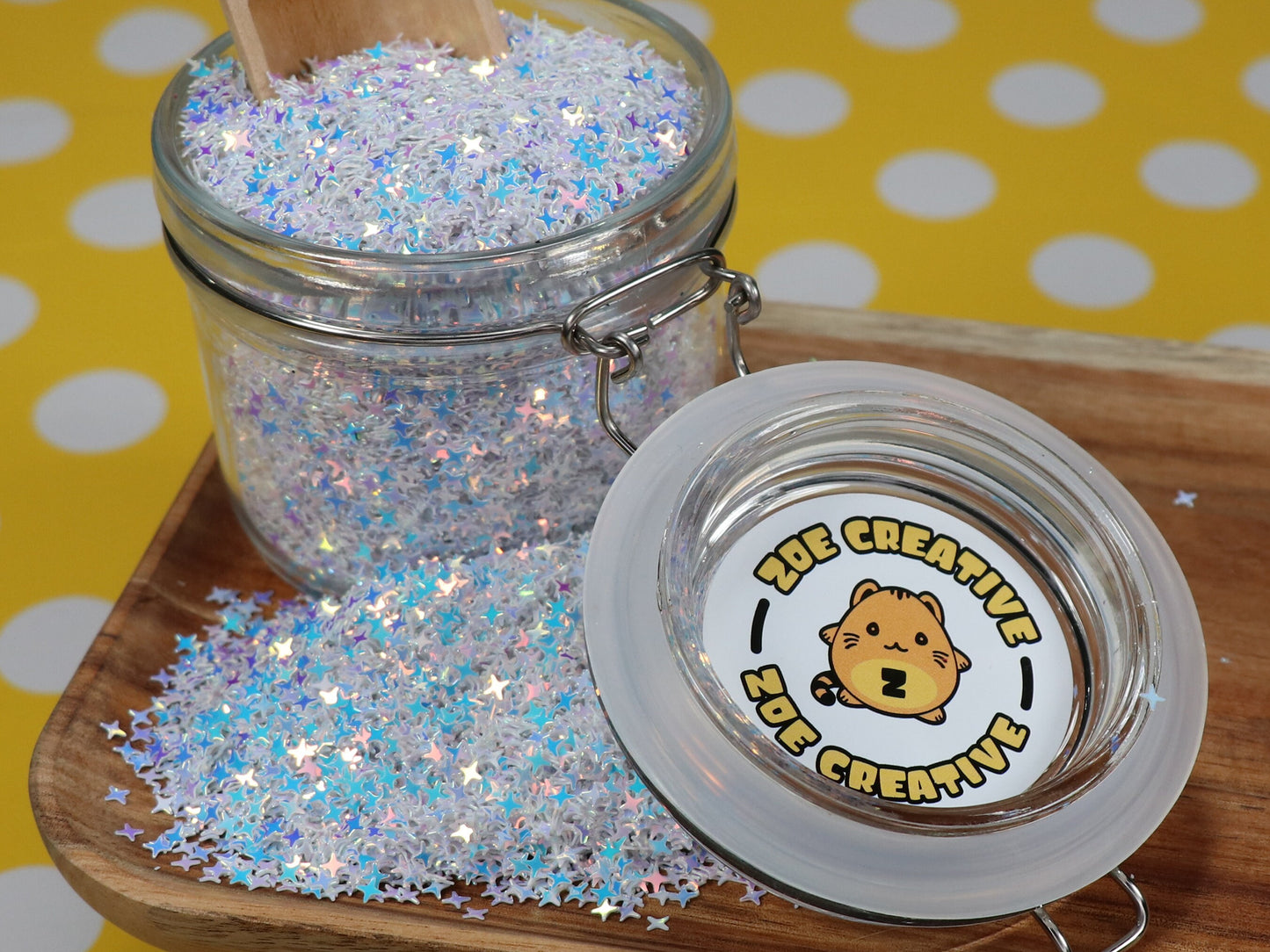 Clear Blue Iridescent Star Glitter