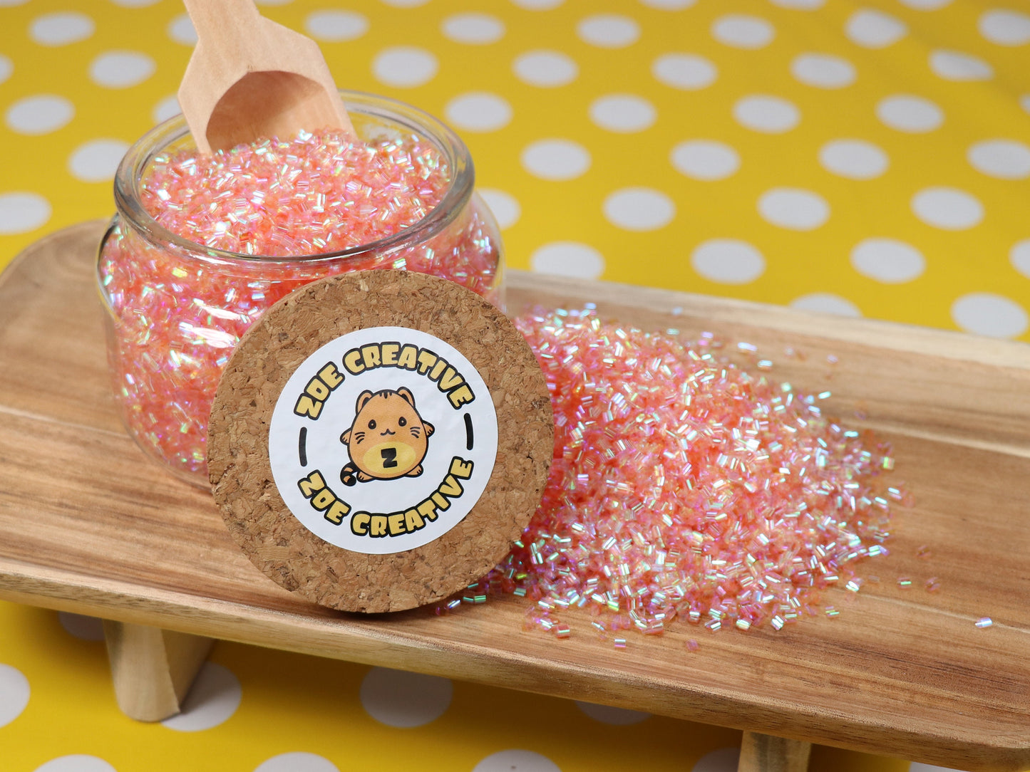 Bulk Peach Pink Iridescent Crispy Bingsu Beads
