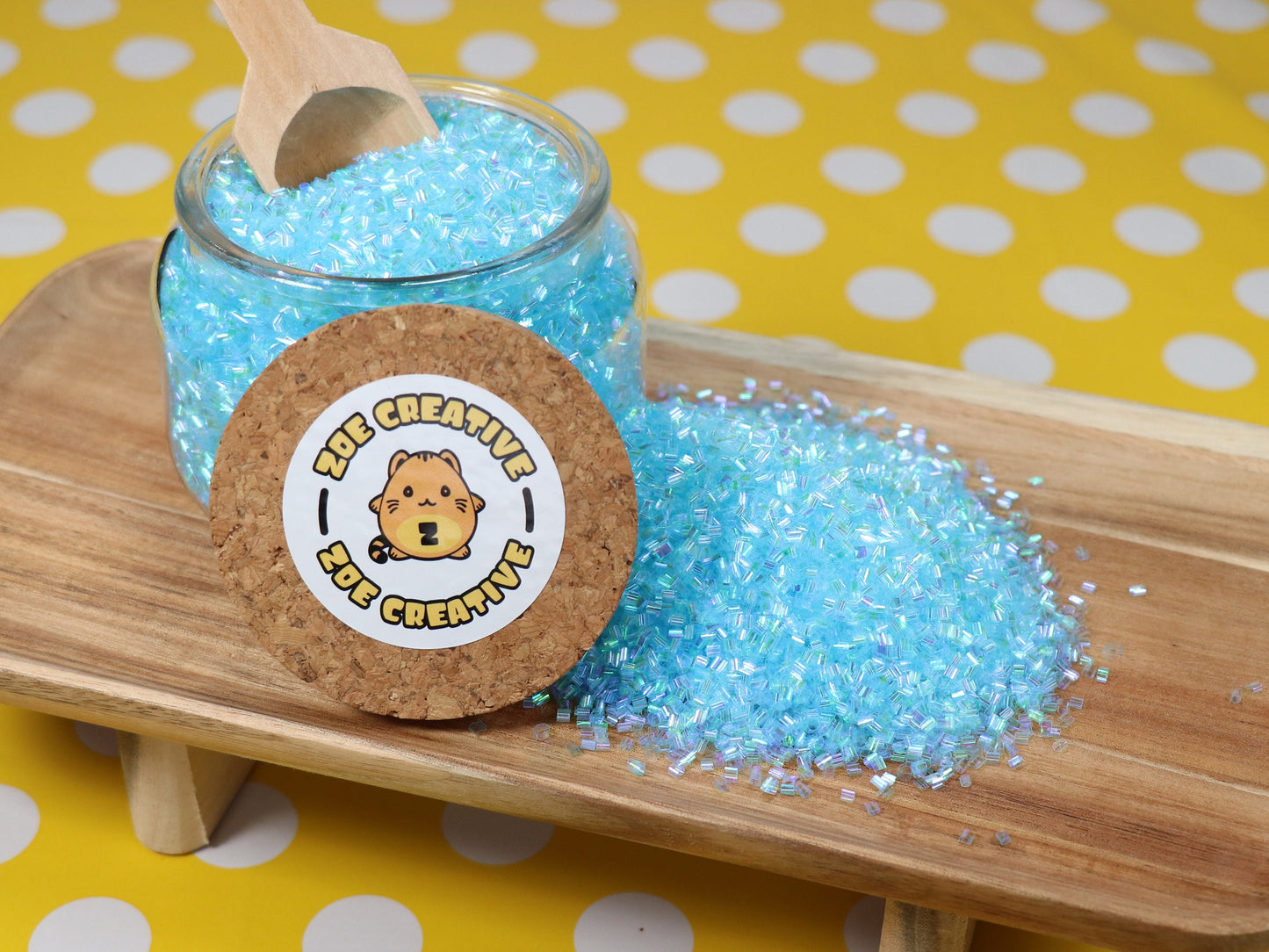 Bulk Light Blue Iridescent Crispy Bingsu Beads