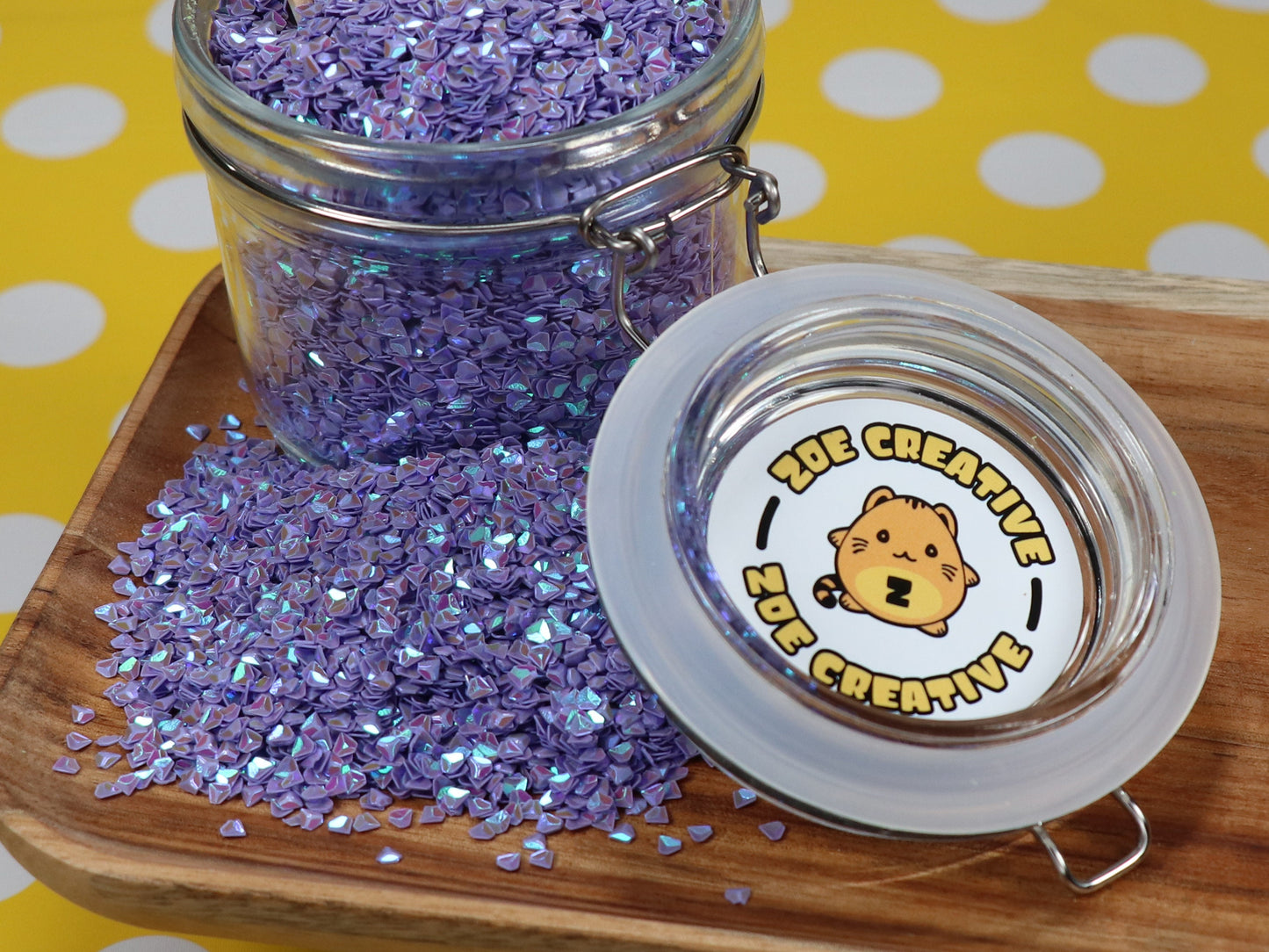 Purple Iridescent Triangle Shape Glitter