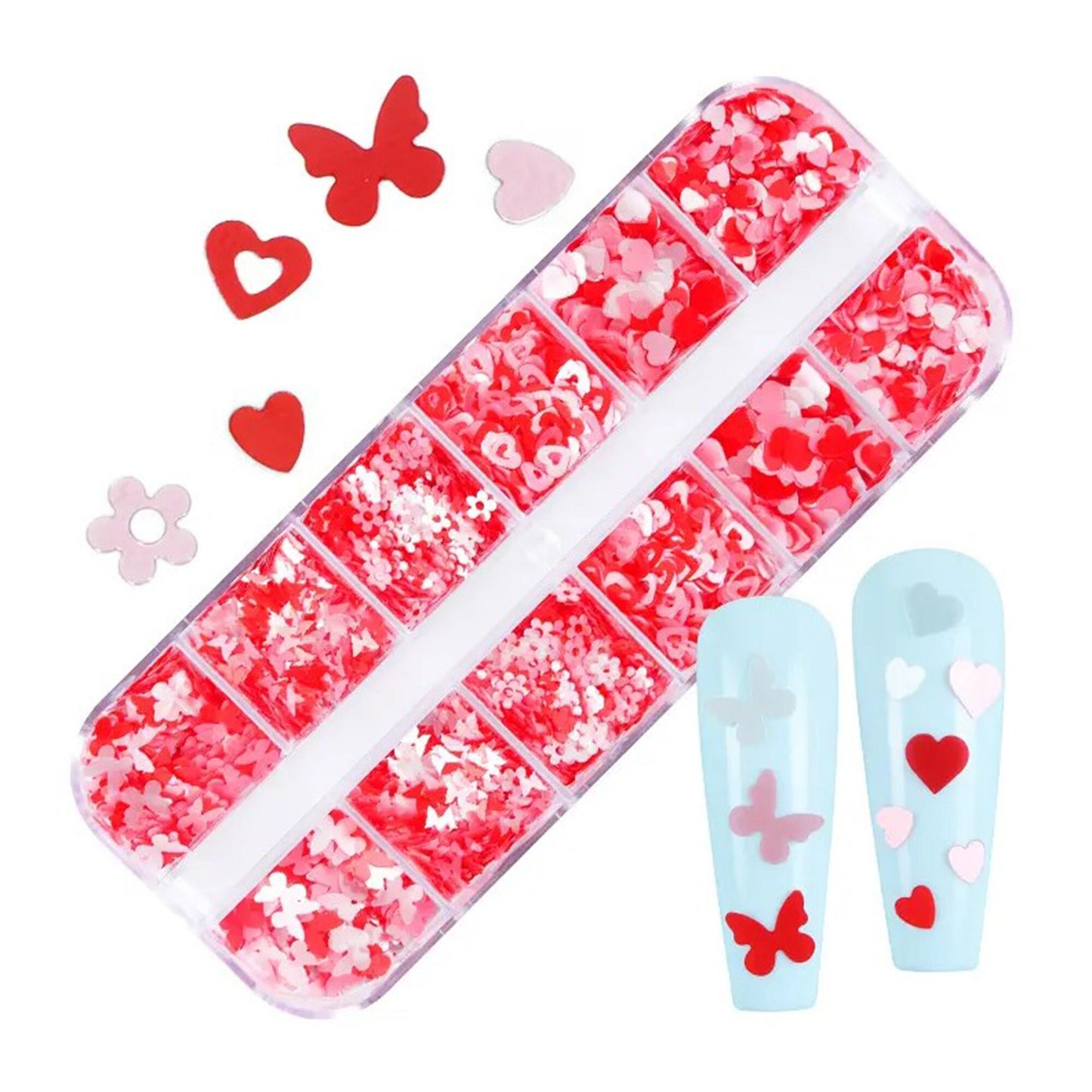 Chunky Heart Glitter Mixed Set