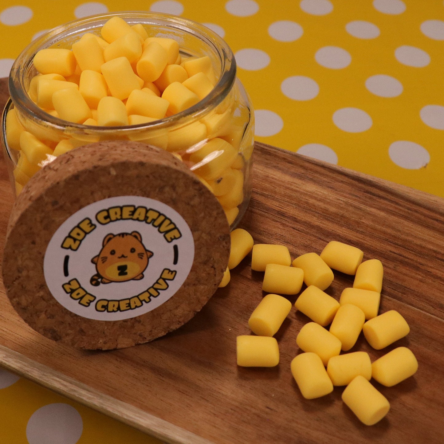 Yellow Marshmallow Cabochons