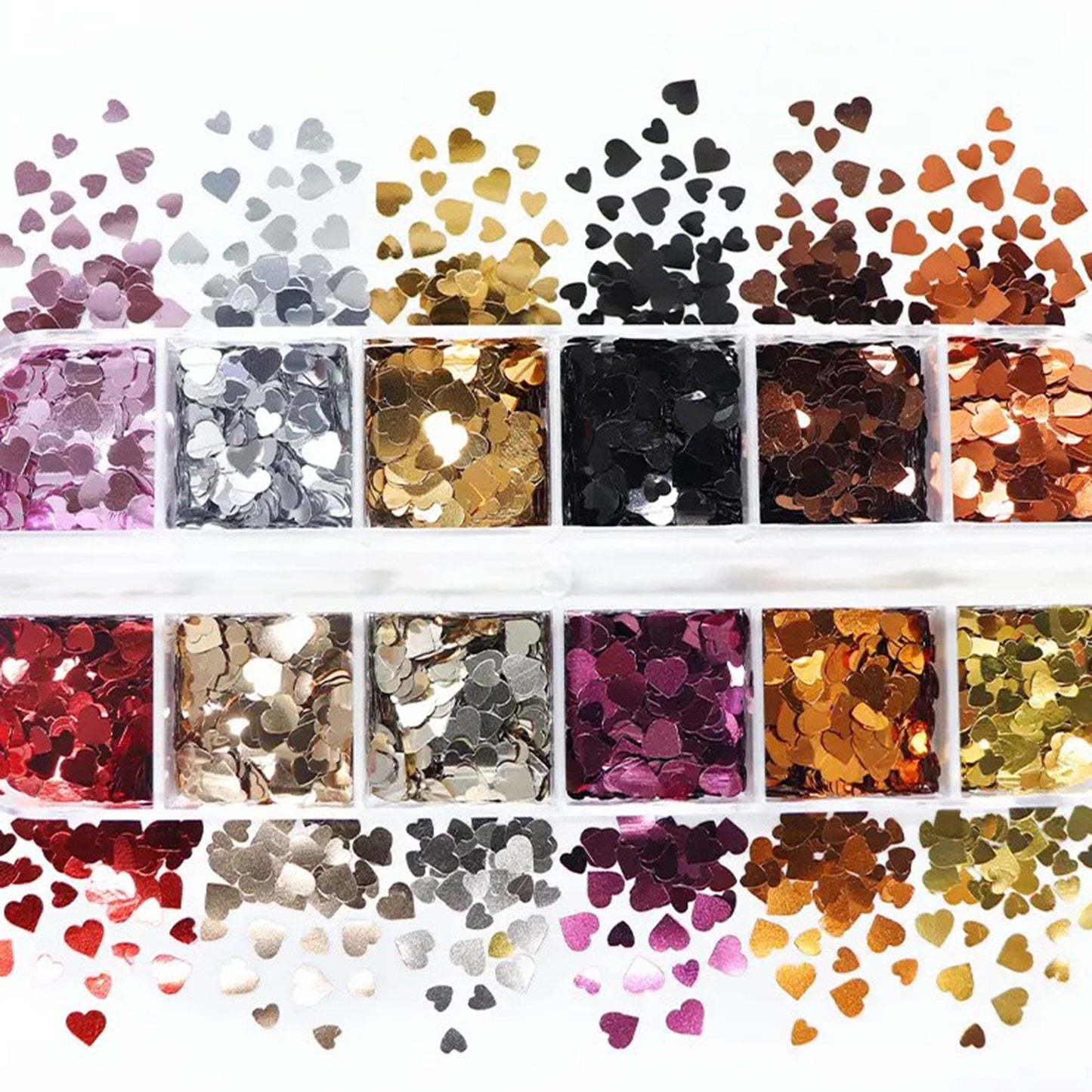 Chunky Heart Glitter Mixed Set