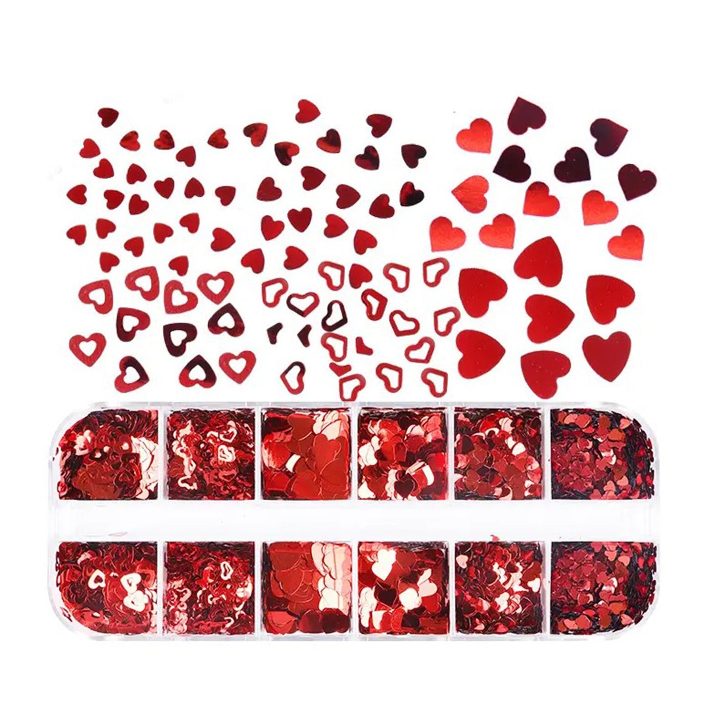 Chunky Heart Glitter Mixed Set