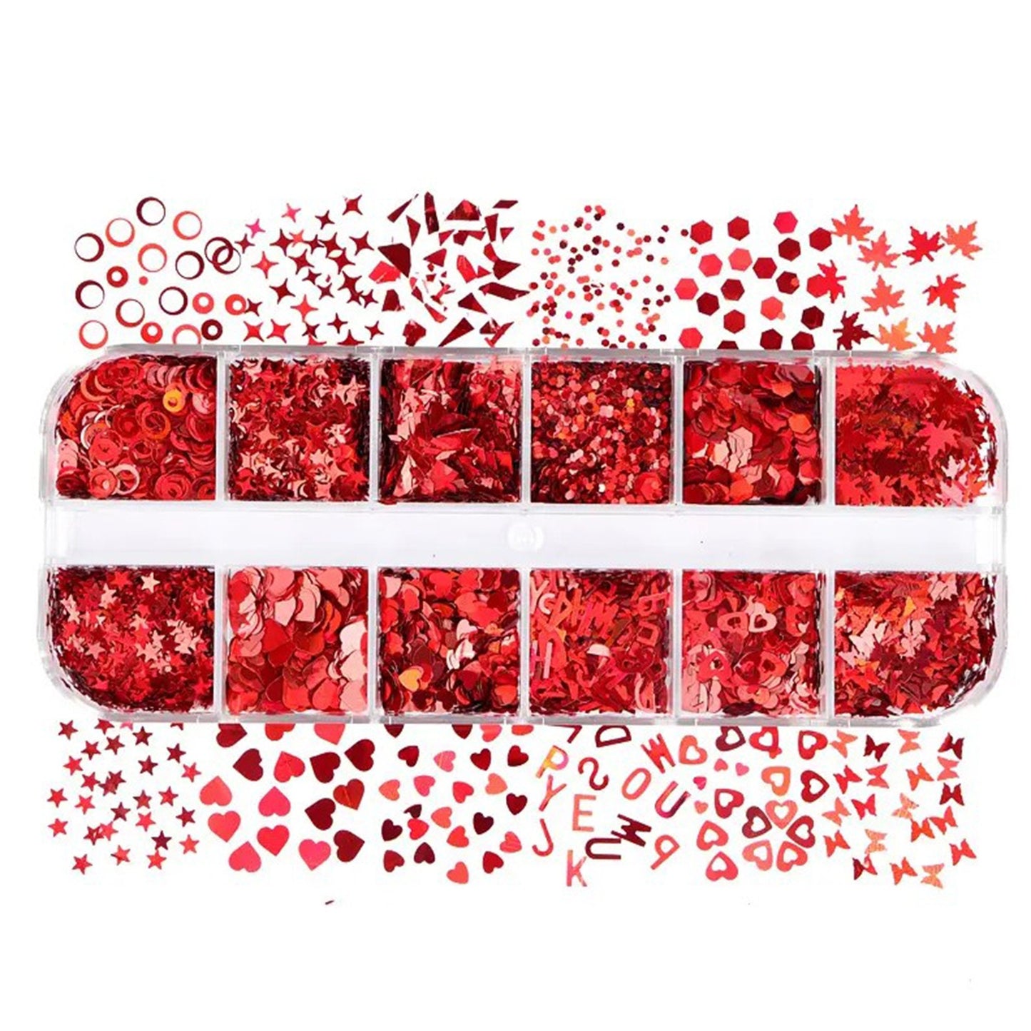 Chunky Heart Glitter Mixed Set