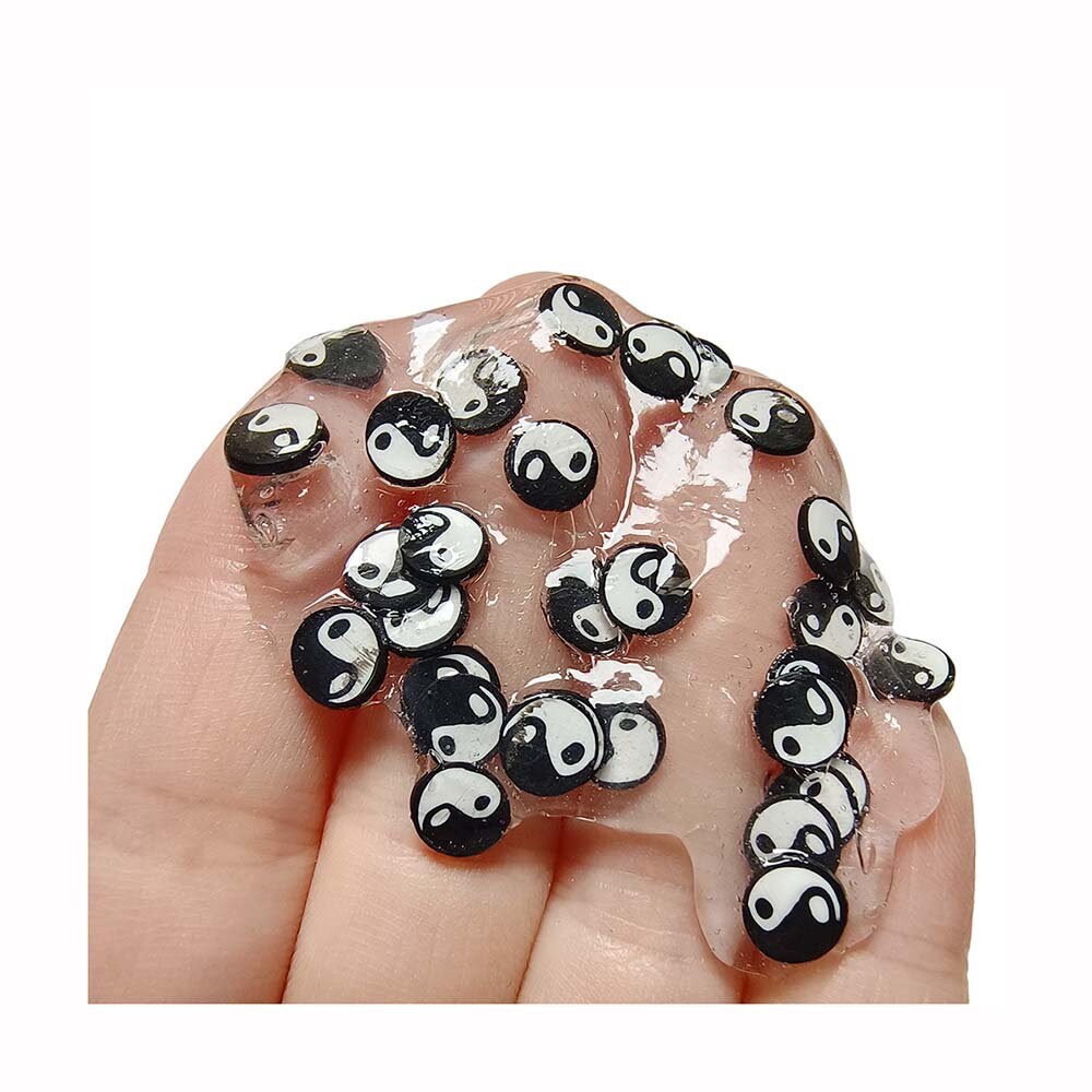 Ying Yang 5mm Polymer Clay Slices